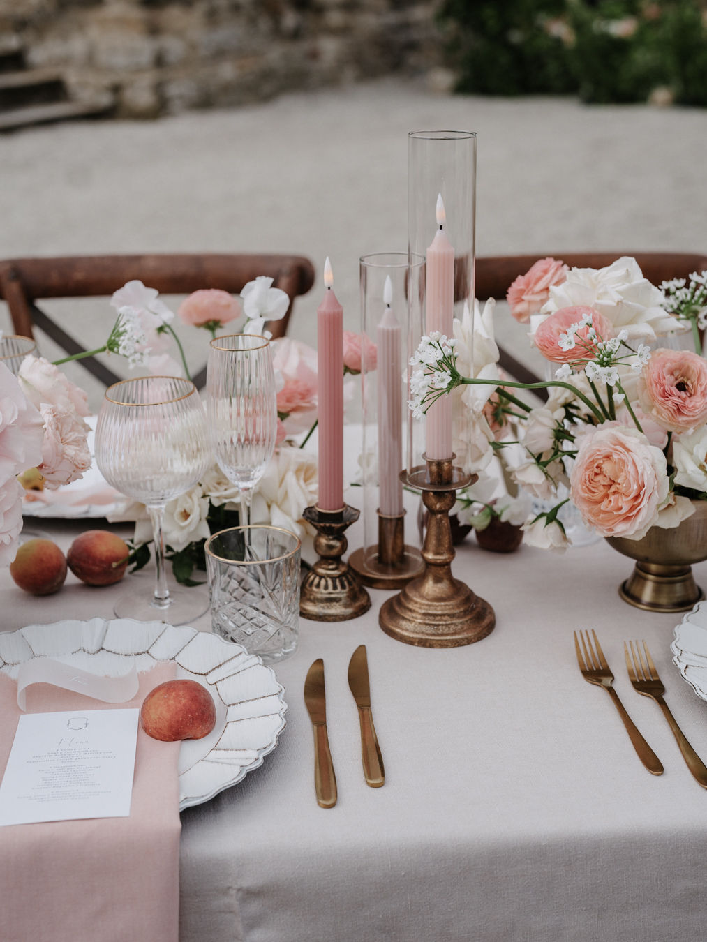 Hochzeitstafel in rosa - Italienhochzeit mit Krissi Bencker